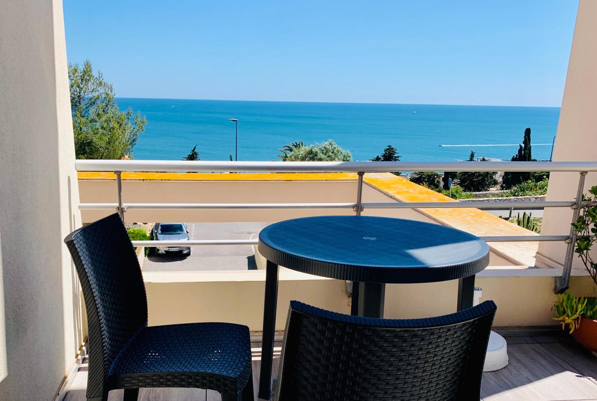 Sète - Fewo mit Meerblick, Schwimmbad Exterior foto